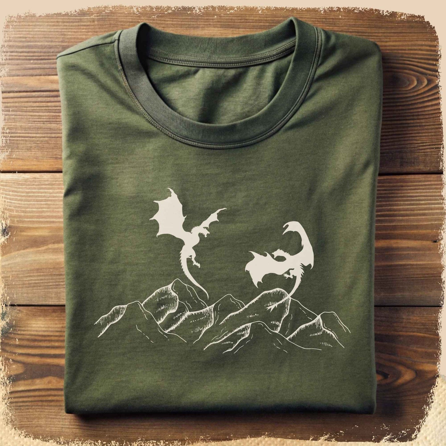 T-Shirt Dragonrider - Drachen und Berge