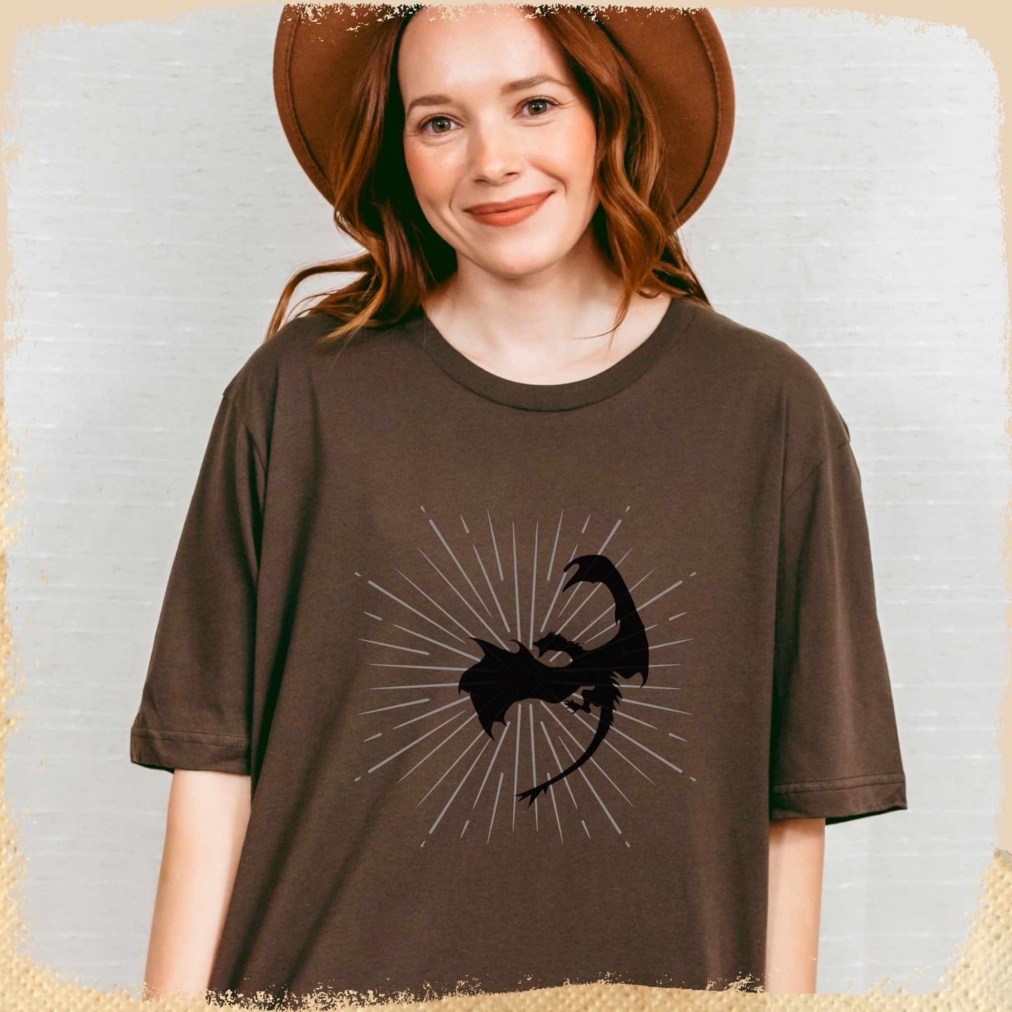 T-Shirt Dragonrider - Schwarzer Drache