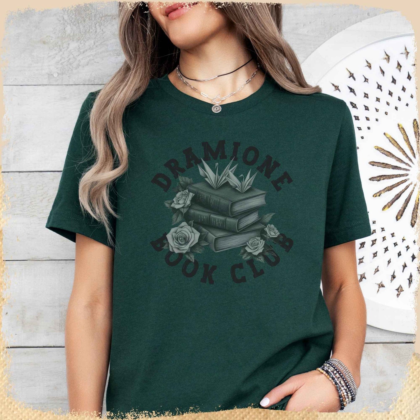 T-Shirt Dramione Book Club - Weiße Rosen Collegelook