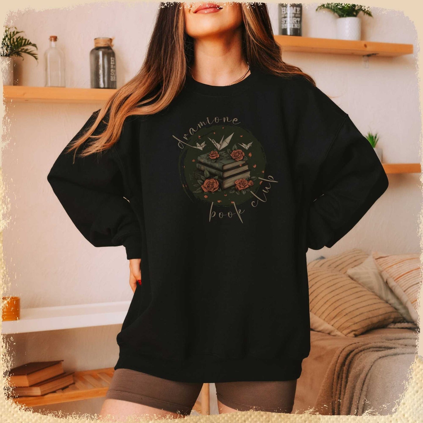 Sweatshirt Dramione Book Club - Kraniche verspielter Look