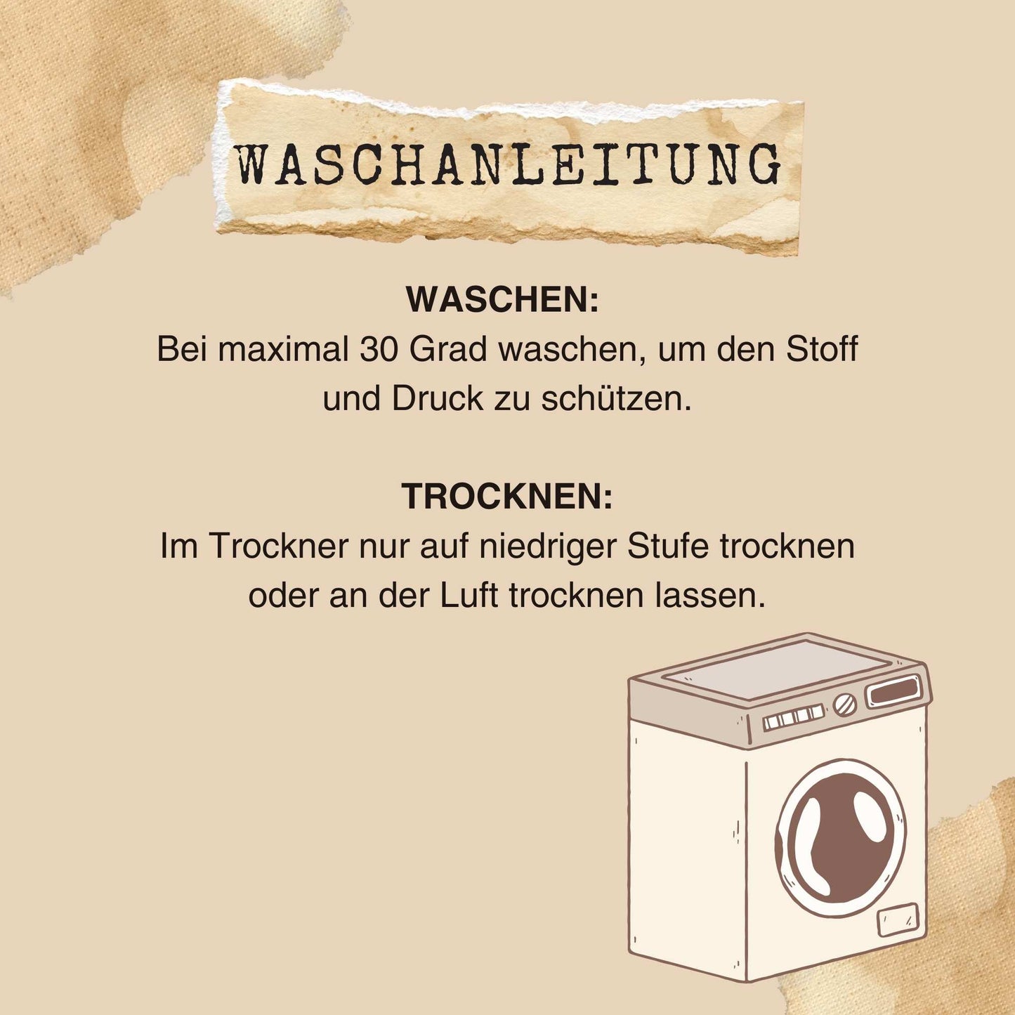 Informationen zur Pflege des T-Shirts