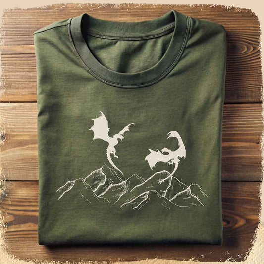 T-Shirt Dragonrider - Drachen und Berge