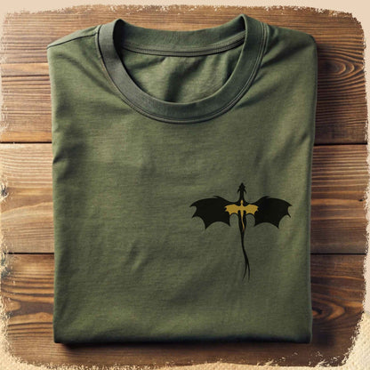 T-Shirt Dragonrider - Schwarz und Gold klein
