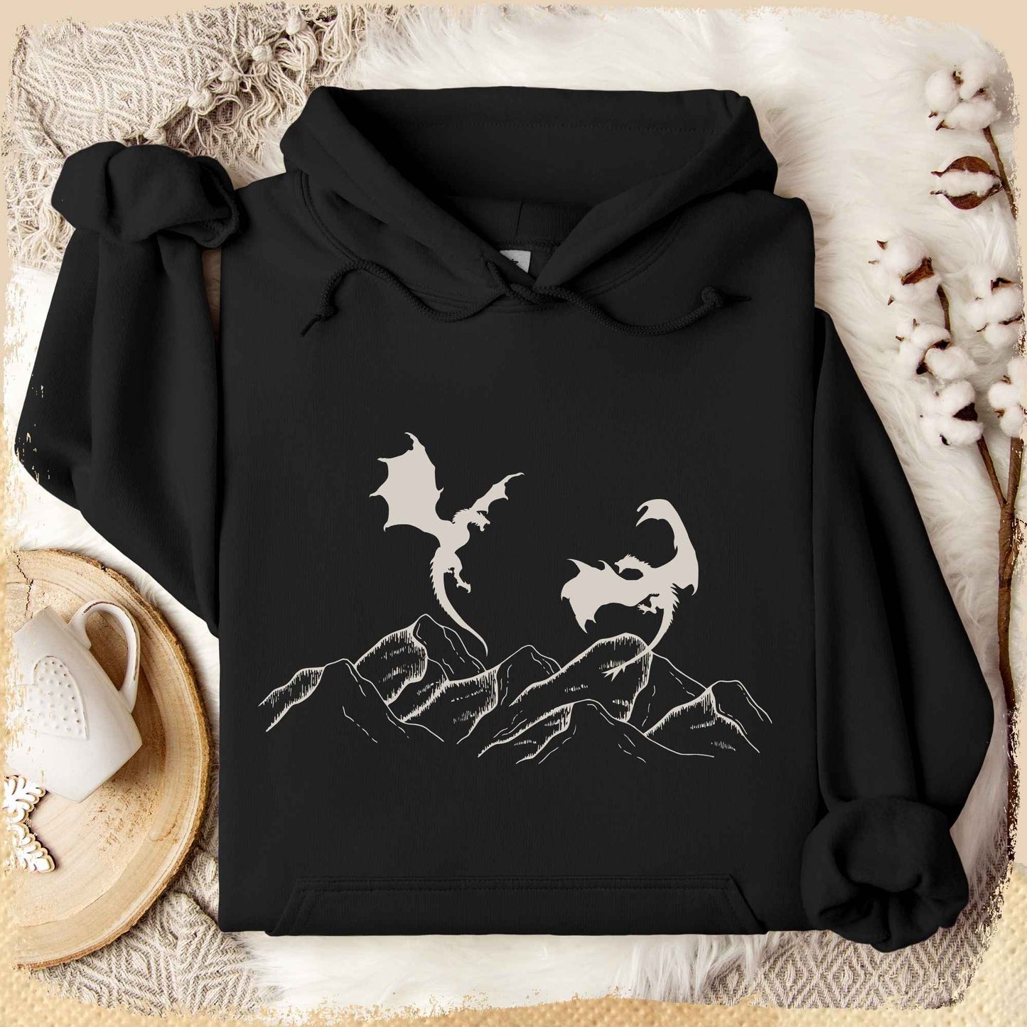 Hoodie Dragonrider - Drachen und Berge