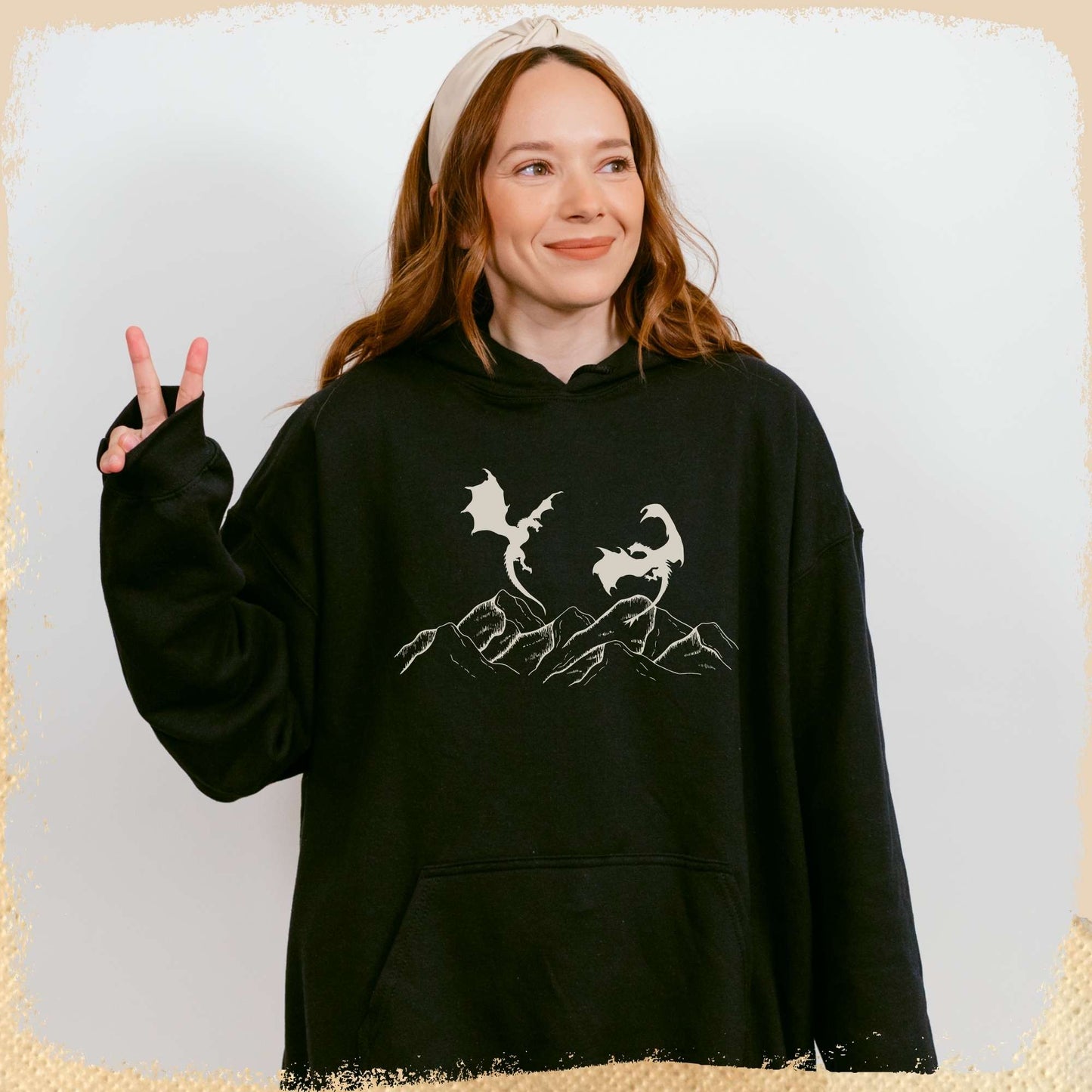 Hoodie Dragonrider - Drachen und Berge