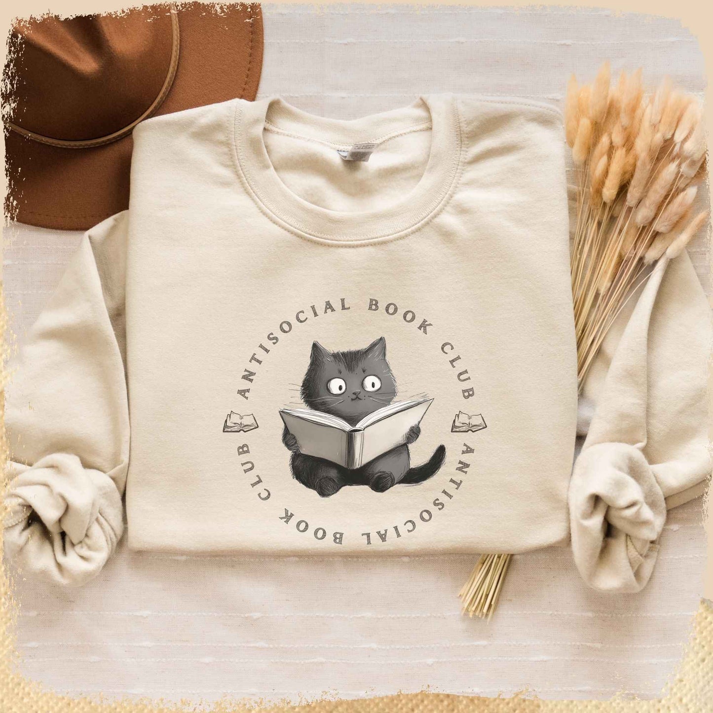 Sweatshirt Antisocial Book Club - Katze