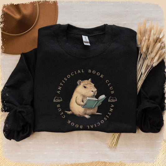 Sweatshirt Antisocial Book Club - Capybara