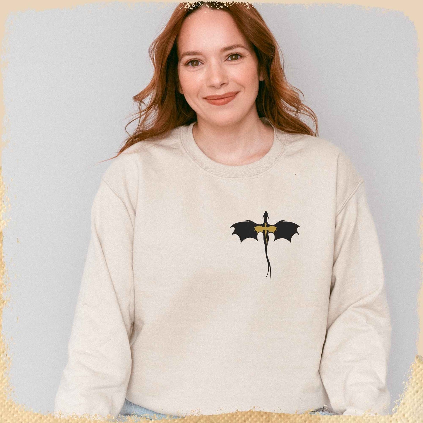 Sweatshirt Dragonrider - Schwarz und Gold klein