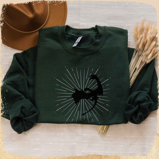 Sweatshirt Dragonrider - Schwarzer Drache